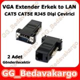 VGA Extender Rj45 To VGA 2 Adet Çevirici Adaptör