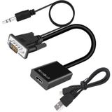 VGA HDMI Çevirici Dönüştürücü Kablo Ses Destekli VGA To HDMI - Çok Renkli