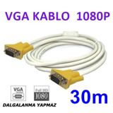 VGA Kablo Full HD Projeksiyon LCD Monitör Görüntü Kablosu 30mt