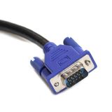 VGA Monitör Kablosu, 15-Pin Erkek-Erkek Bağlantı, 1,5 Metre, Mavi/Siyah