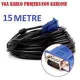 VGA Monitör Projeksiyon Görüntü Kablosu Uzatma Kablosu 15m Metre