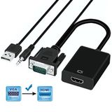 Vga to Hdmi Kablo Dönüştürücü Projeksiyon Tv Görüntü Ses Çevirici