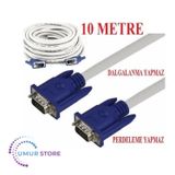 Vga To Vga 10 Metre Bilgisayar Laptop Projeksiyon Bağlantı Kablosu