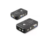Vga Usb Kvm Switch 2 In 1 Out + 2 Port Usb Console + 2 Port Usb Pc (Kl.ye/Mouse + Yazıcı) - Siyah Hdx1360