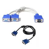 Vga Y Kablo Çoklayıcı Switch Kablosu + VGA KABLO 1.5 Metre
