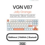 Vgn V87 Rgb Gaming Kablosuz Mekanik Klavye Gasket (2.4ghz Kablosuz, Bluetooth, Kablolu Usb-C) - Jelly Orange