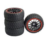 Vgoohobby Redcat HPI Tamiya HSP RC 1/10 Yol Touring Yarış Arabası ile Uyumlu 12 mm Altıgen Tekerlek Jantları ve Kauçuk Lastikler (4'lü Paket)