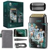 VGR 3 Hızlı IPX6 Islak ve Kuru Kullanım ile Kel Erkekler için 309 Çift | Şarj Edilebilir Jilet, Seyahat Kilidi, Titanyum Folyo, 1200mAh pil, Sakal için Akülü Tıraş Makinesi, Kel Baş, Boyun