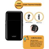 Vgr Black Pro Series Şarjlı Taşınabilir Seyehat Sakal Ense Makinesi Günlük Tıraş Makinesi