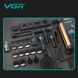 Vgr Combo 4'lü Set Stepless Pro 4'ü 1 Arada High-End Saç Kesme Makinesi ve Iyonize Fön Makinesi - Siyah