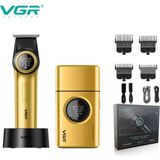 Vgr V-977 & V-377 Profesyonel Saç, Sakal ve Günlük Tıraş Seti - sarı