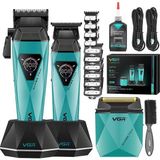VGR Voyager V-877 S3 Profesyonel Saç Sakal Tıraş Makinesi Seti 3'lü Berber Combo - Mavi