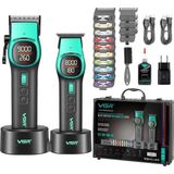 VGR Voyager V-885 S2 Profesyonel Dijital Tıraş Makinesi Seti - Clipper - Trimmer - Çantalı - Turkuaz