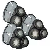 Vhbw 3X Yedek Tıraş Başlıkları Philips S5040, S5013, S5042, S5000, S5008, S5010, S5011, S5015, S5050 Elektrikli Tıraş Makinesiyle Uyumlu, Siyah