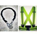 Vi Caro 1.5 Metre 10 mm Kalınlık Çelik Halat Motorsiklet Zincir Kilit + Pratik Reflektör Yelek
