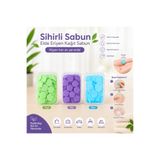 Vi Caro 1 Paket Sihirli Sabun Elde Eriyen Kağıt Sabun Taşınabilir Mini Hijyenik Sabun Yaprağı Karışık Renklerde