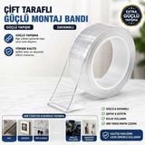 Vi Caro 10 Metre Güçlü Çift Taraflı Nano Bant Şeffaf Yapıştırıcı Montaj Bandı