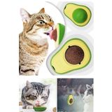 Vi Caro 2 Adet Kedi Yalama Topu Avokado Catnip Otlu 360 Derece Dönen Oyun Yalama Topu Yapışkanlı Kedi Nanesi