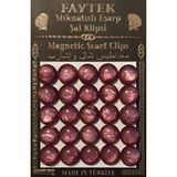 Vi Caro 2 li Set 5 Çift (10 Adet) Eşarp Şal Türban Baş Örtüsü Mıknatısı + 50 Adet Toplu İğne