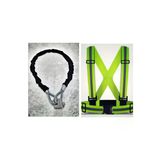 Vi Caro 2 Metre 12 mm Kalınlık Çelik Halat Motorsiklet Zincir Kilit + Pratik Reflektör Yelek