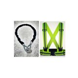 Vi Caro 3 Metre 14 mm Kalınlık Çelik Halat Motorsiklet Zincir Kilit + Pratik Reflektör Yelek
