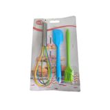 Vi Caro 3'lü Silikon 1. Kalite Büyük Boy 27cm Çırpıcı 20cm Spatula 20cm Yumurta Fırçası Karışık Renk