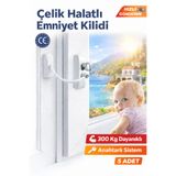 Vi Caro 5 Adet Beyaz Çelik Halatlı Kablolu Pvc Pencere Emniyet Çocuk Güvenlik Kilidi balkon kapı kilidi