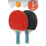 Vi Caro 5 li Set Masa Tenisi Seti 2 Adet Masa Tenisi Raketi + 3 Adet Pinpon Topu Komple Set