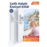 Vi Caro Beyaz Çelik Halatlı Kablolu Pvc Pencere Emniyet Çocuk Güvenlik Kilidi balkon kapı kilidi 1 Adet