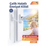 Vi Caro Beyaz Çelik Halatlı Kablolu Pvc Pencere Emniyet Çocuk Güvenlik Kilidi balkon kapı kilidi 3 Adet