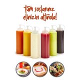 Vi Caro Büyük Boy 1 Adet 700ml Sosluk Sirke Yağ Ketçap Sos Şişesi Sosluk Yağdanlık Sıvı Çikolata