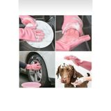 Vi Caro Isıya Dayanıklı Tırtıklı Sihirli Bulaşık Banyo Araba Oto Köpek Yıkama Fırçalama Eldiveni Çift