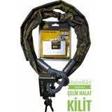 Vi Caro Motorsiklet 10 mm 2.5 Metre Çelik Halat Motorsiklet Zincir Kilit Scooter Kilidi Motor Kilidi
