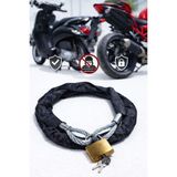 Vi Caro Motorsiklet 8 mm 1,30 Metre Çelik Halat Motorsiklet Zincir Kilit Scooter Kilidi Motor Kilidi