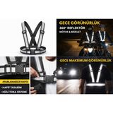 Vi Caro Reflektörlü Güvenlik Yeleği Ayarlanabilir Gece Görünürlük Motor Bisiklet Koşu Trafik Yeleği