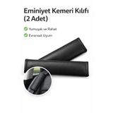 Vi Caro Suni Deri Emniyet Kemeri Kılıfı (2 Adet) – Yumuşak, Evrensel Uyum, Siyah