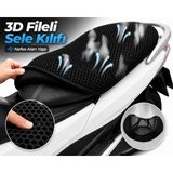 Vi Caro Sym Maxsym 600I Abs Motosiklet Sele Kılıfı 3D Fileli Sele Kılıfı Nefes Alan Sele Koruma - Z - 001 Siyah