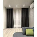 Vi Home Karartma Fon Perde Blackout Lüks Düz Dikiş Kornişli En x Yükseklik - Siyah - 190 x 170 cm