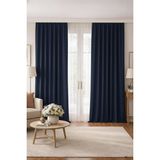 Vi Home Lüks 1.sınıf Elegance Series Karartma Blackout Tek Kanat Özel Dikim Kalın Pilesiz Fon Perde - Lacivert - 220 x 270 cm