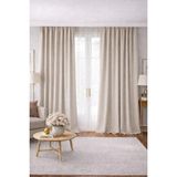 Vi Home Lüks 1.sınıf Elegance Series Karartma Blackout Tek Kanat Özel Dikim Kalın Pilesiz Fon Perde - Taş Rengi - 170 x 250 cm