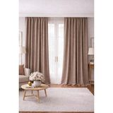 Vi Home Lüks 1.sınıf Elegance Series Karartma Blackout Tek Kanat Özel Dikim Kalın Pilesiz Fon Perde - Vizon - 200 x 250 cm