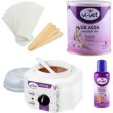 Vi-Vet 240 ml Kavanoz Ağda 2 Yıl Garantili Makine 2 Metre Bez Temizleme Yağı Spatula