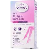 Vi-Vet 41'li Pudralı Sir Ağda Bant Seti Hassas Ciltler Için Yüz Vücut Koltuk Altı Ağda Bandı + 5 Temizleme Mendili