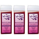 Vi-Vet Pudralı Sir Ağda Roll-On 100 ml 3 Adet Hassas Ciltler için Etkili ve Kolay Uygulama