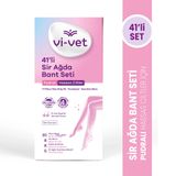 Vi-Vet Sir Ağda Bant Seti Pudralı 41'li (20 Vücut Bandı + 8 Yüz Bandı + 8 Koltuk Altı Bandı + 5 Temizleme Mendili)