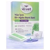 Vi-Vet Yüz için Sir Ağda Bant Seti, Azulen, Tüm Cilt Tipleri, 24 Bant ve 3 Temizleme Mendili