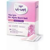 Vi-Vet Yüz için Sir Ağda Bant Seti, Pudralı, Hassas Ciltler, 24 Yüz Bandı ve 3 Temizleme Mendili