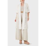 Via Dante % 100 Keten Dantel Detaylı Kimono Ceket CEKET 6909330