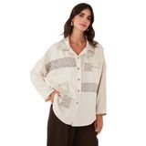 Via Dante Oversize Fit Pul Detaylı Uzun Kollu Gömlek Bayan GÖMLEK 69143120