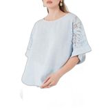 Via Dante Relaxed Fit Dantel Detaylı Keten Bluz Bayan BLUZ 7222L